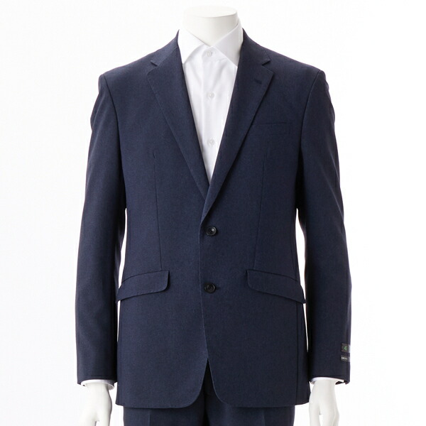 【ストレッチスーツ】ノータックパンツ ネイビー 千鳥格子 ※パンツ裾上げ済仕様／スーツセレクト（SUIT SELECT）