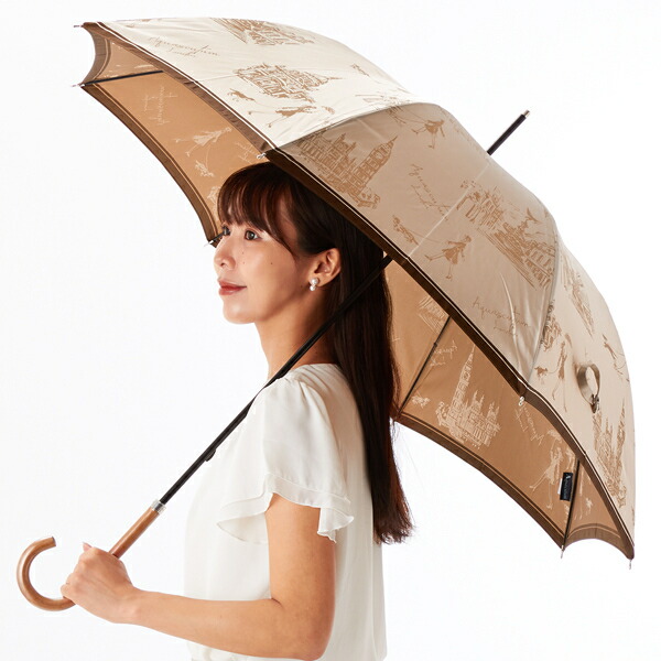 Aquascutum（アクアスキュータム）英国の首都お嬢さん柄 コウモリ傘（長傘）／アクアスキュータム（AQUASCUTUM）