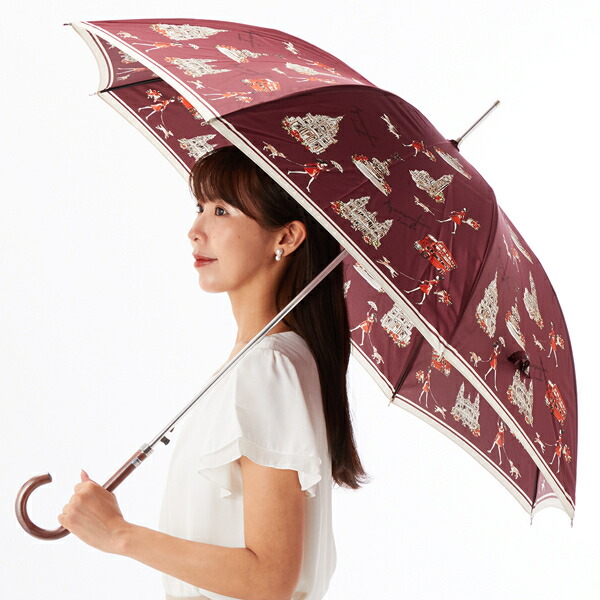 Aquascutum（アクアスキュータム） 英国の首都お嬢さん柄 コウモリ傘（長傘）／アクアスキュータム（AQUASCUTUM）