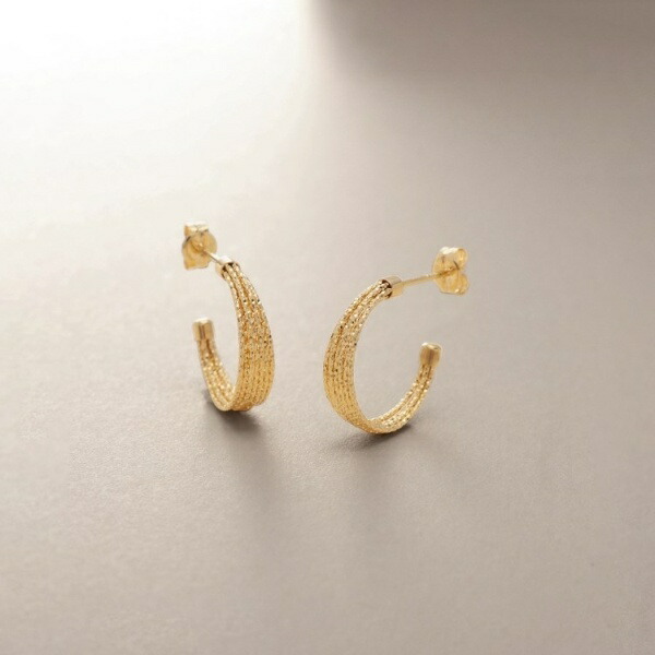 K18ミラーカット7連 フープピアス／ココシュニック（COCOSHNIK）