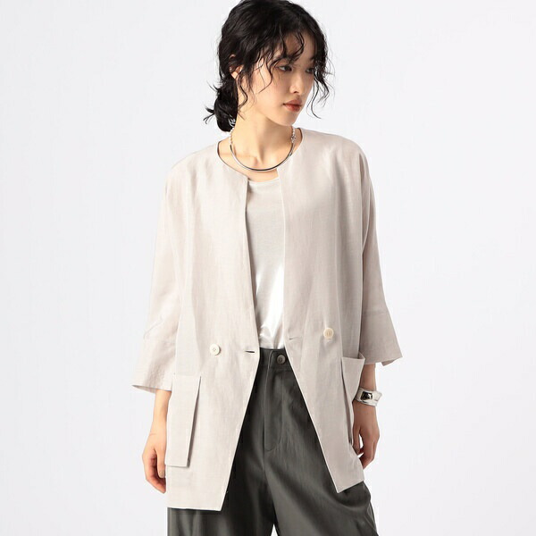 〔 +サイズ 〕 アセテートリネンタッサー ドルマンスリーブ シャツジャケット／ギャバジン K.T（Gabardine K.T）