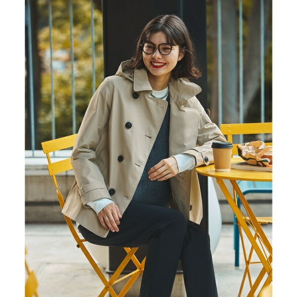 GORE-TEX ゴアテックス 防水 防風 透湿 フーデッド ショートトレンチコート フード取り外し／エーグル（AIGLE）