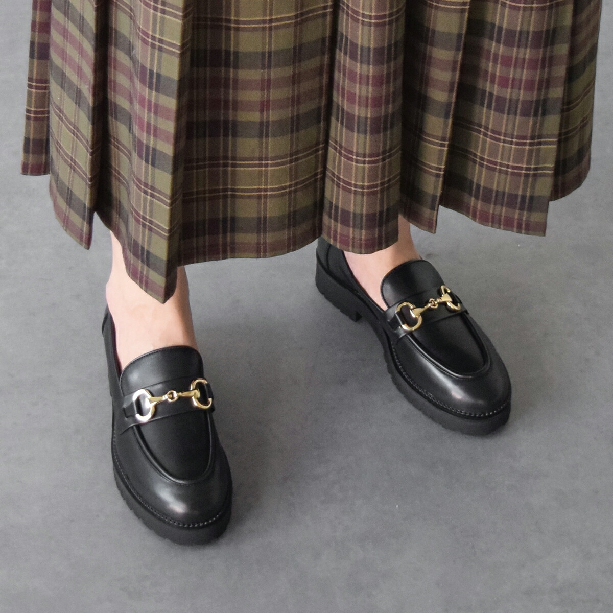 INTER-CHAUSSURES◆3.5cmヒール◆ラウンドトウビットローファー／インターショシュール（INTER-CHAUSSURES）