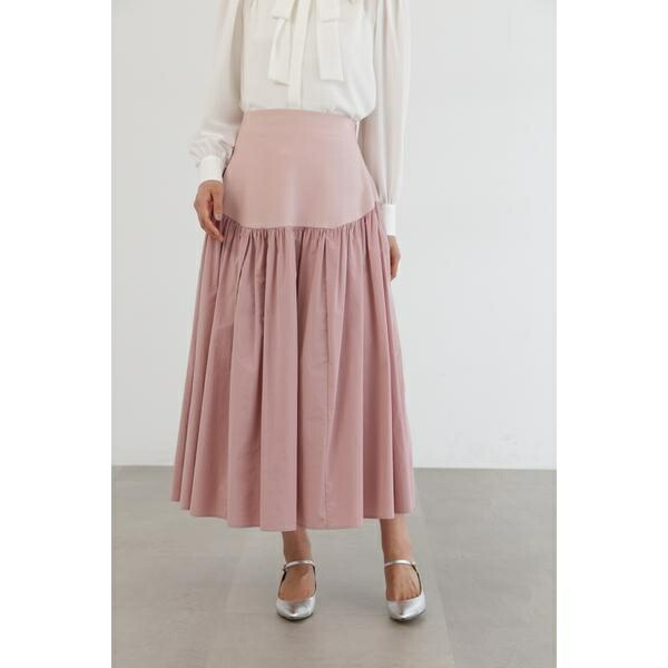 ◆ニットドッキングタフタスカート／ジル スチュアート（JILL STUART）