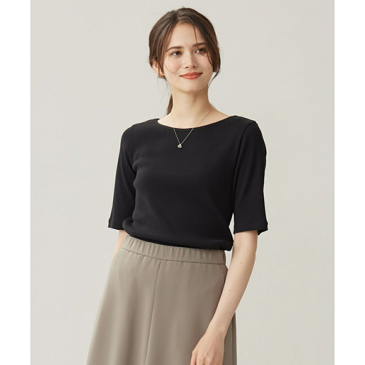 【洗える】ソフトリブ5分袖 Tシャツ/自由区(JIYU-KU)|丸井(マルイ)店