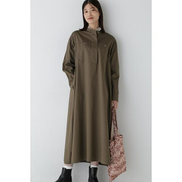 ◆コットンサテンバンドカラーシャツワンピース／ヒューマンウーマン（human woman）｜丸井（マルイ）店 8,995円