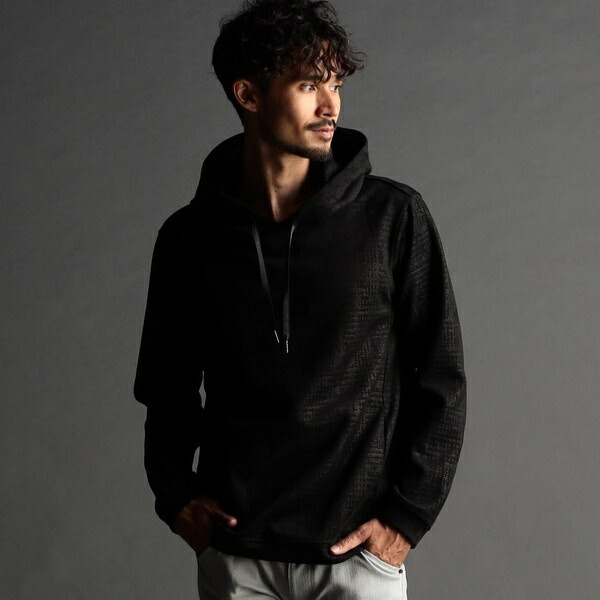 【24年モデル EC限定再販売】スウェード調プルオーバーパーカー／ニコルクラブフォーメン（NICOLE CLUB FOR MEN）