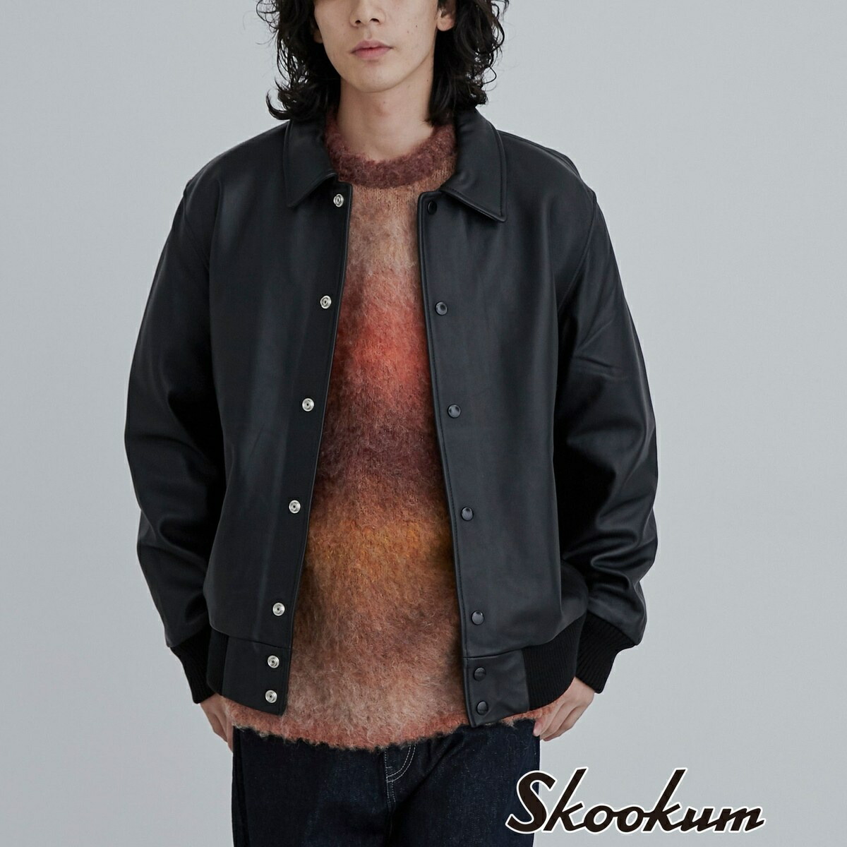 SKOOKUM×coen別注バイロンカラーレザージャケット(WEB限定サイズ)/コーエン(coen)