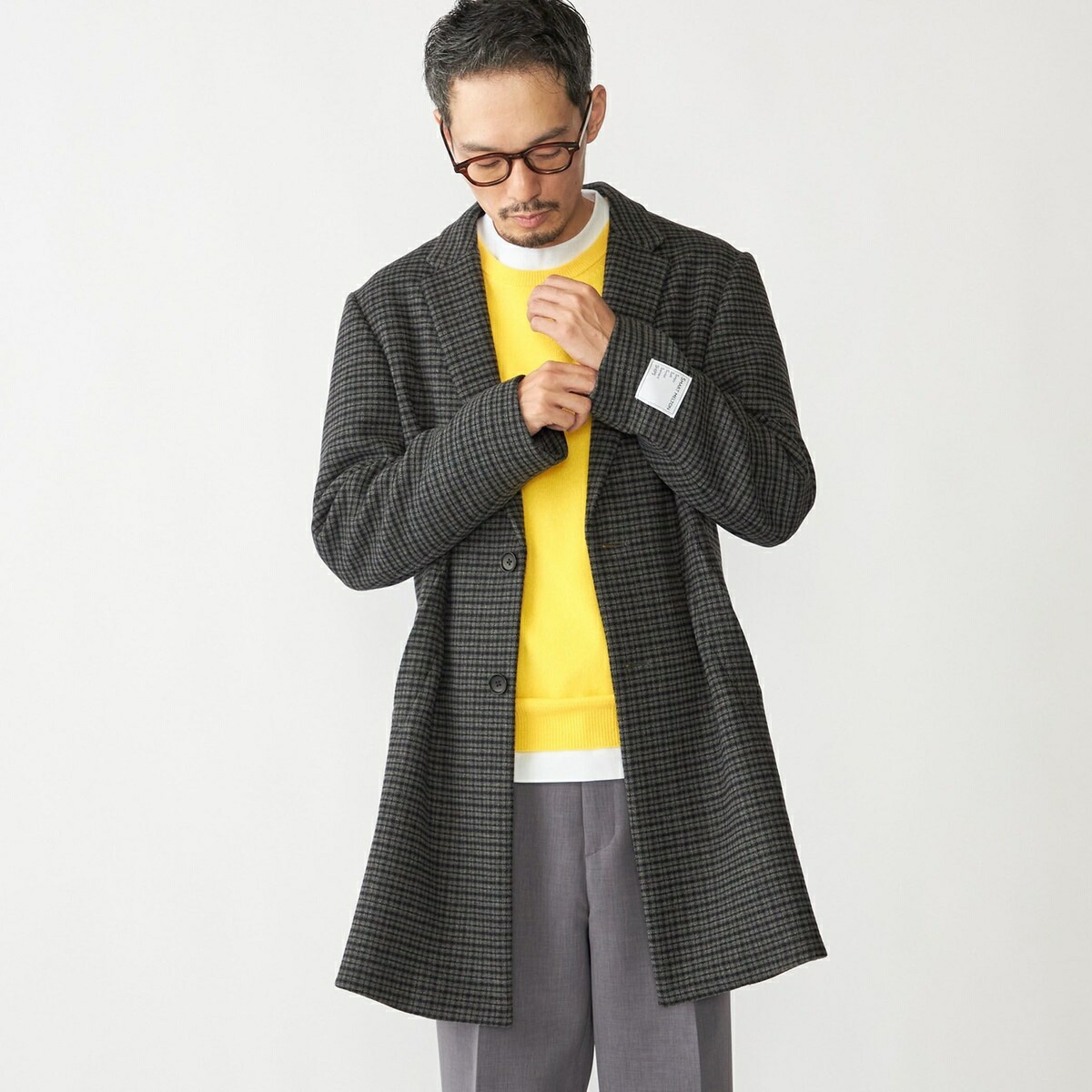 SHIPS SC:スーパー140'Sカシミヤブレンドメルトンチェスターコート SC: スーパー140'S カシミヤブレンド メルトン チェスターコート