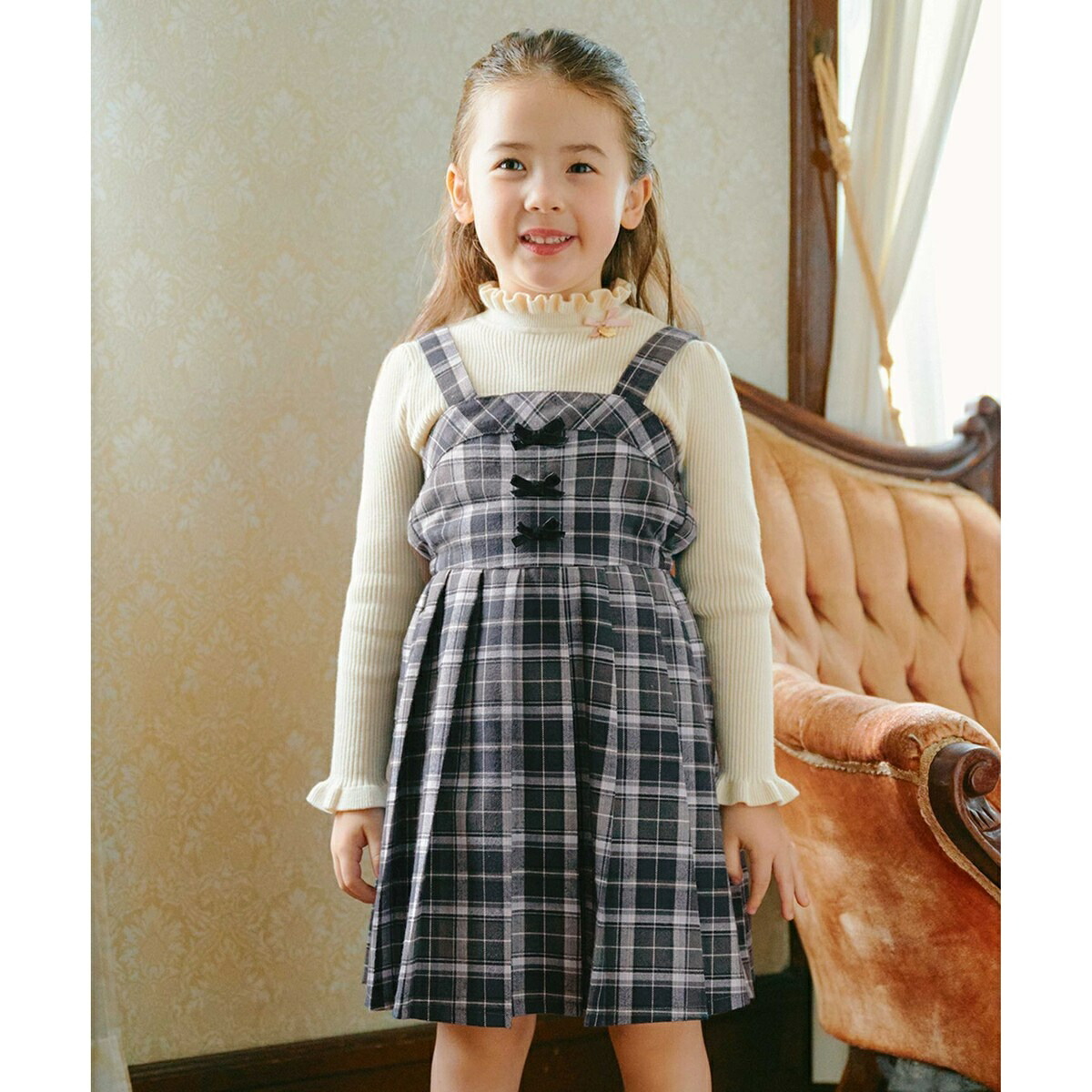 楽天市場】チェックプリーツジャンパースカート／エニィ（any FAM