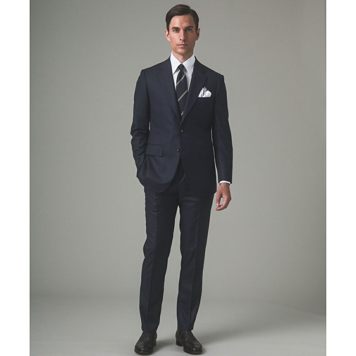 【Loro Piana Fabric】365 通年背広(米国海軍×縞模様)／五大陸（gotairiku）