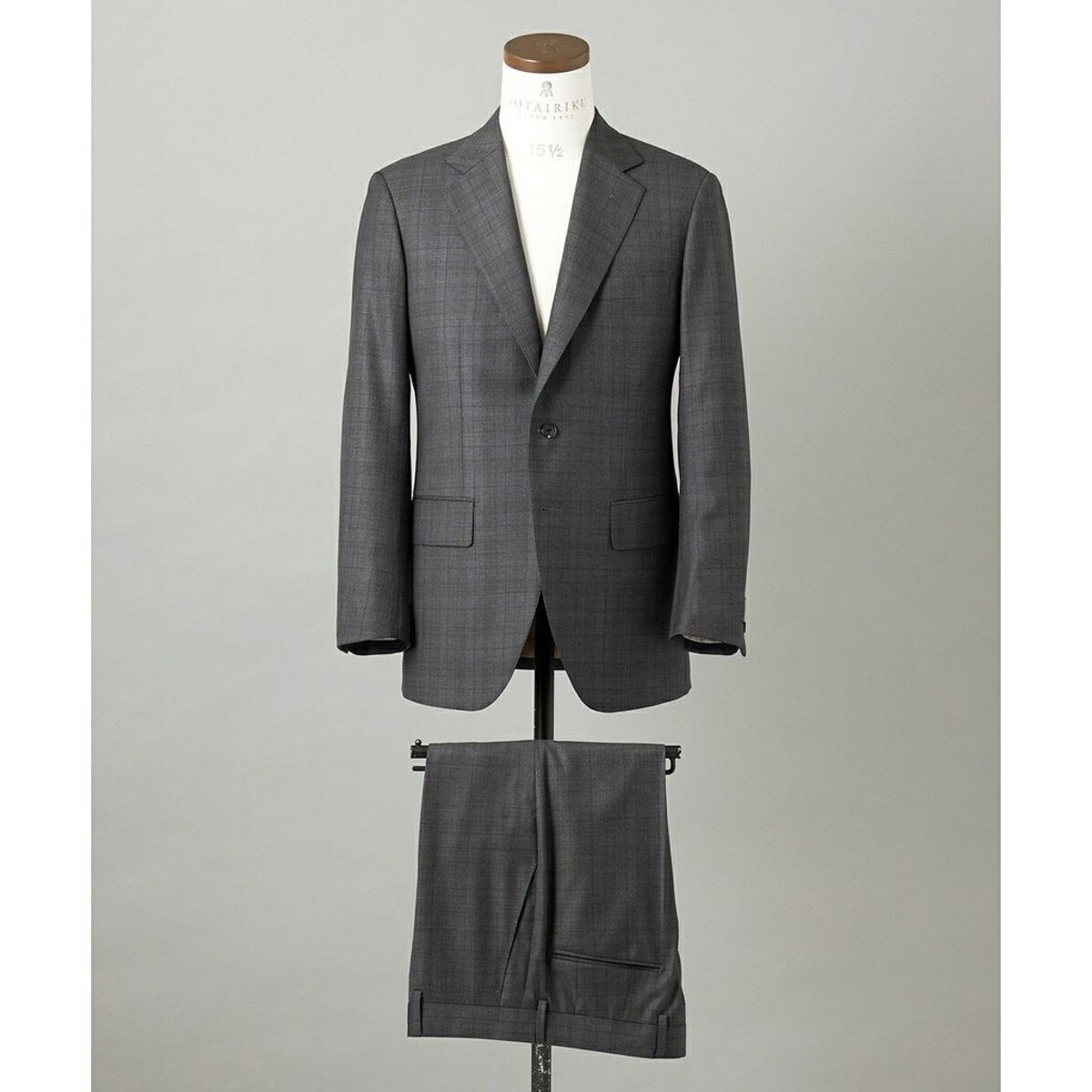 【Loro Piana Fabric】365 通年背広(グレーー×透かし彫り)／五大陸（gotairiku）