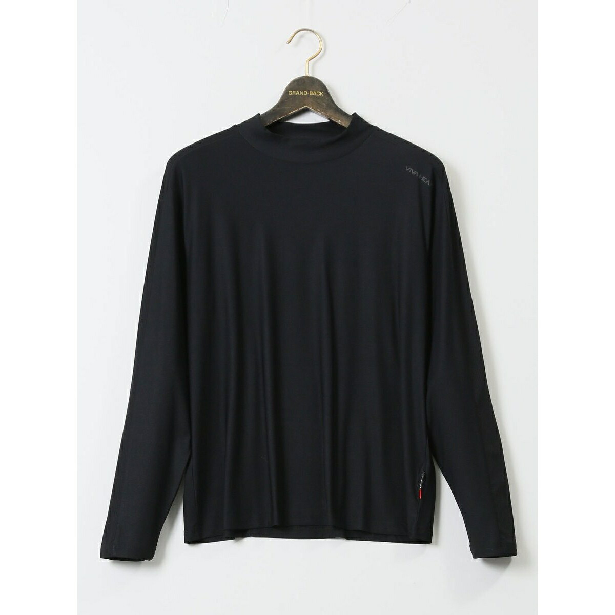 【大きいサイズ 吸汗速乾 UV】ビバハート ゴルフ ストレッチテレコ モックネック 長袖Tシャツ／グランバック（GRAND-BACK）
