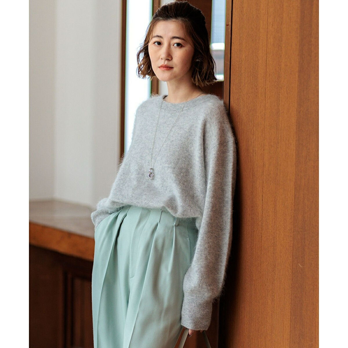 楽天市場】AMBERGLEAM Cotton V neck Sweater コットンVネック