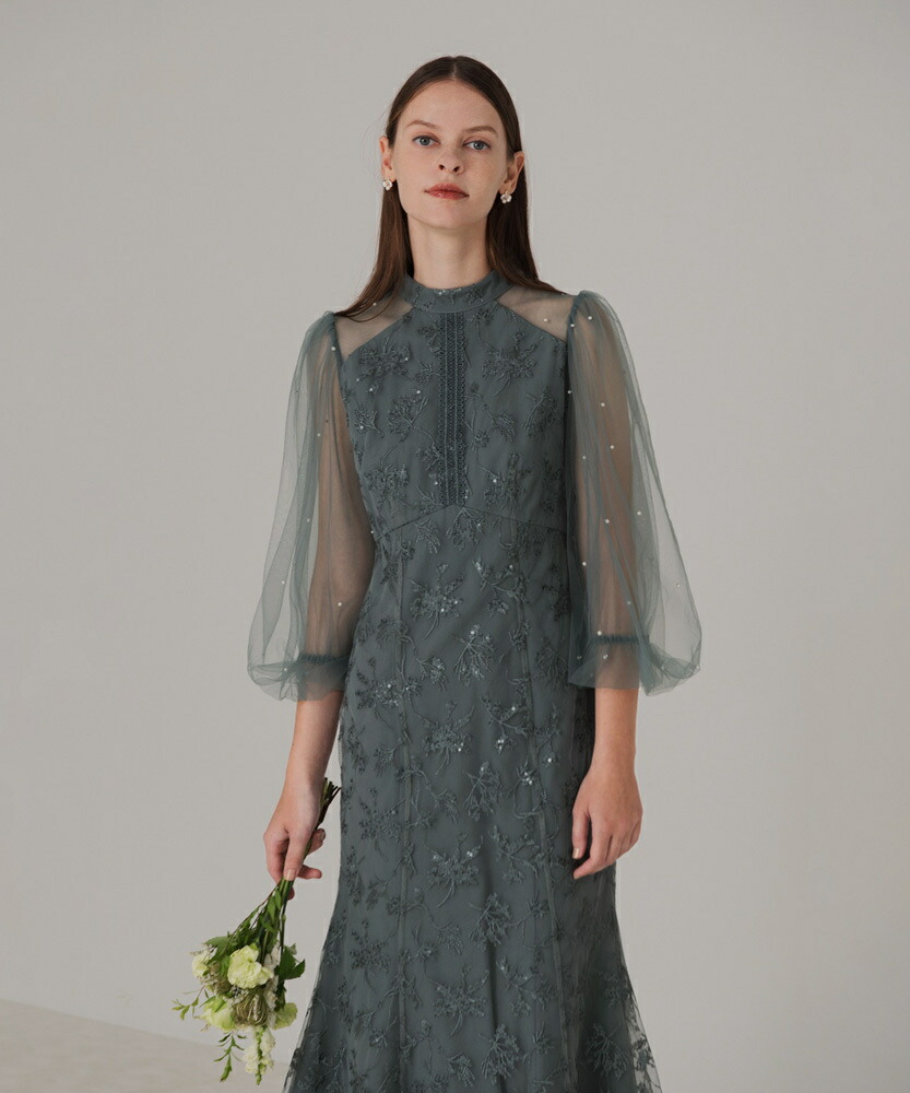 楽天市場】【LEJA】配色パイピングレーススパンコール刺繍パフスリーブ