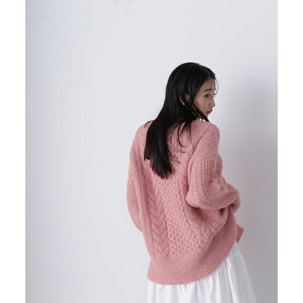 ラメケーブルオーバーニット／ナチュラルビューティーベーシック（NATURAL BEAUTY BASIC）