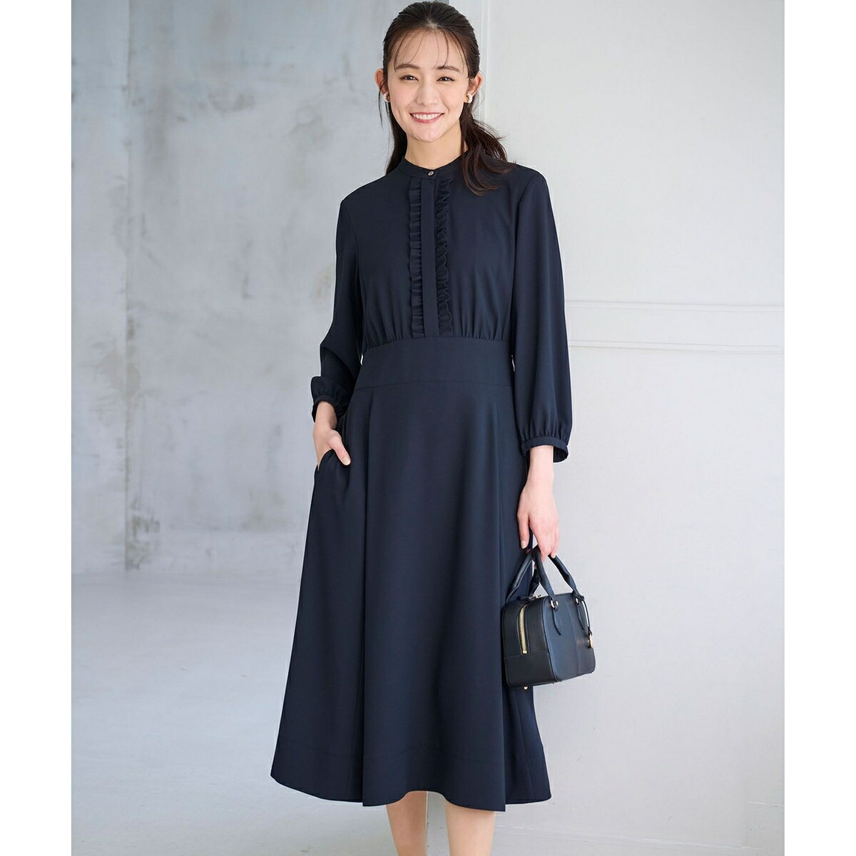 【KUMIKYOKU NAVY】ジョーゼットシフォン フリルワンピース／組曲（KUMIKYOKU）
