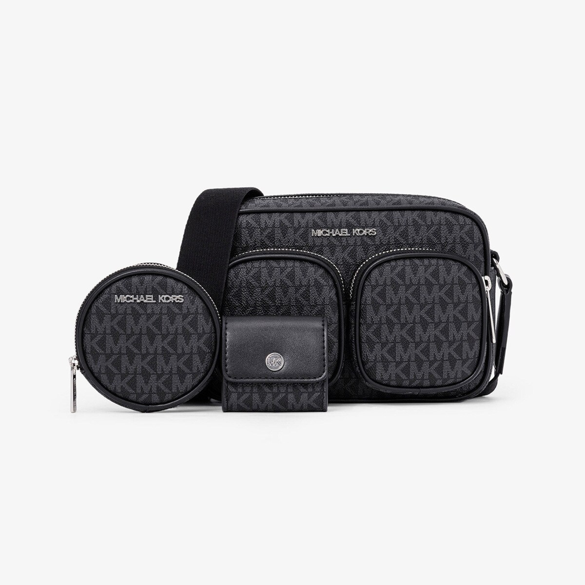 JET SET ITEM ポケット クロスボディ ウィズ アタッチ ミディアム - MKシグネチャー/マイケル・コース(Michael Kors)