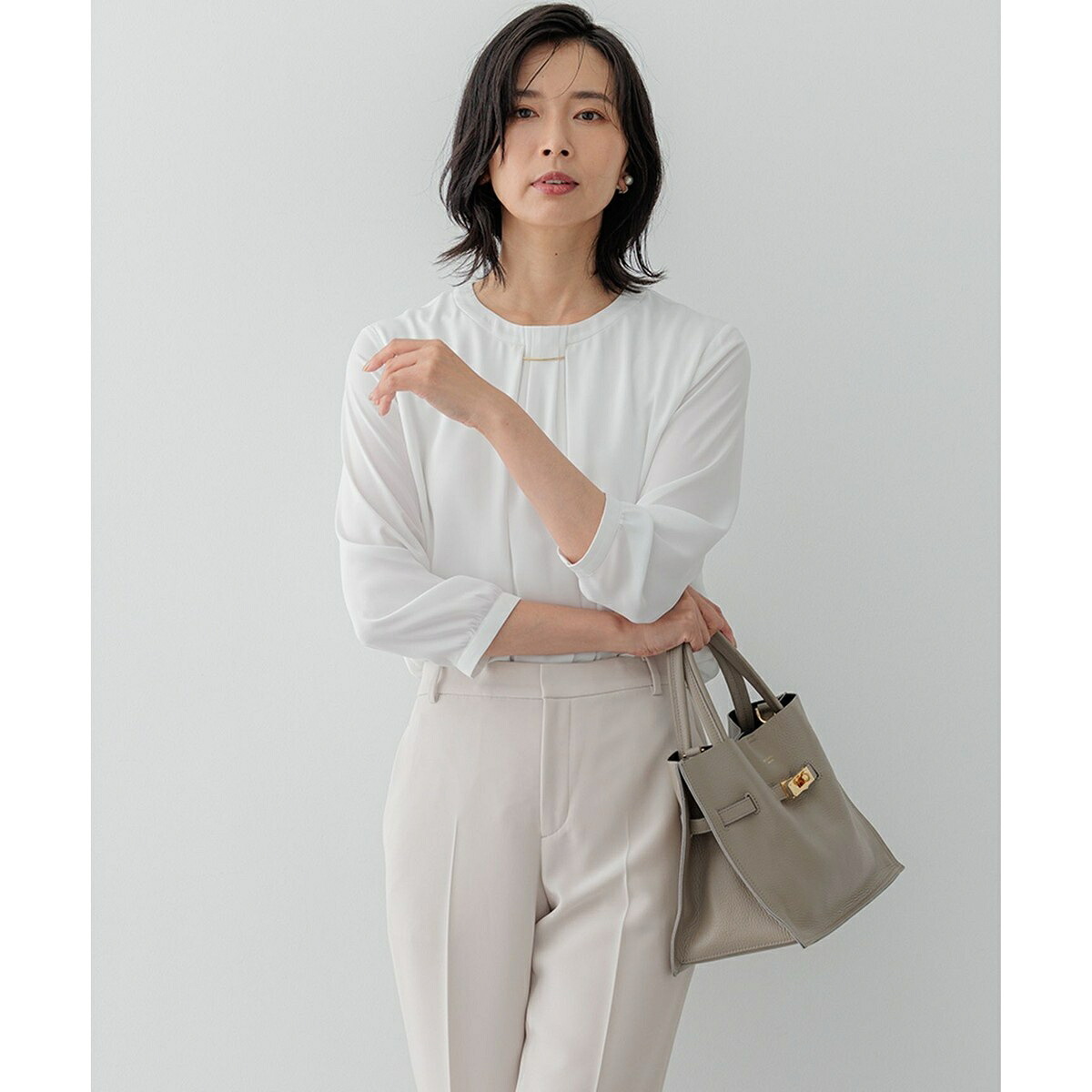 【洗える】シルキーデシン タックデザイン カットソー／23区（23KU）｜丸井（マルイ）店 10,921円