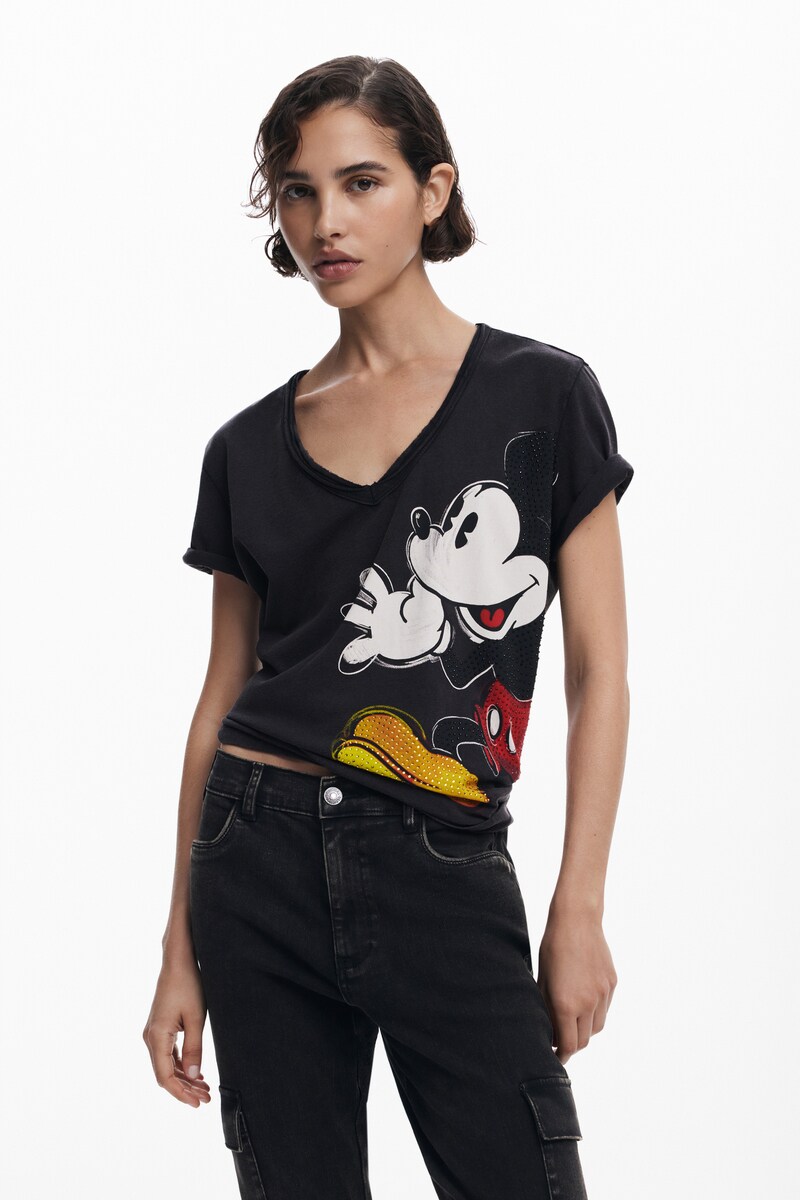 ミッキーマウス ストーン付きTシャツ／デシグアル（Desigual）