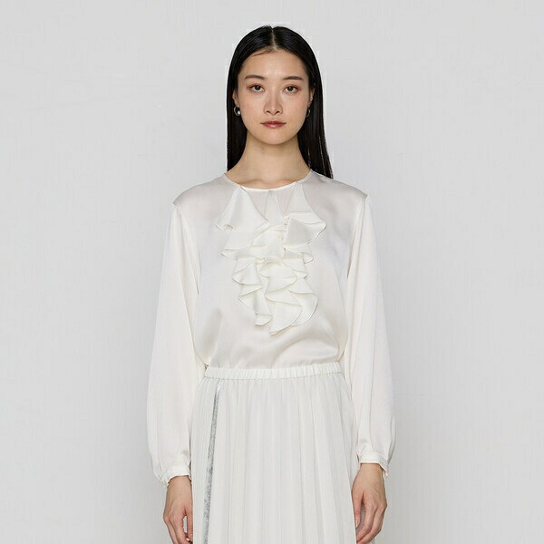 〔 TALLサイズ 〕 トリアセバックサテンジョーゼット ラッフルブラウス／K.T キヨコ タカセ（K.T KIYOKO TAKASE）｜丸井（マルイ）店 14,414円