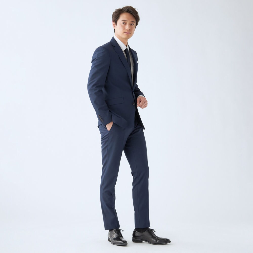 【洗えるスーツ】ノータックパンツ グレー ネイビー鳥格子 ウォッシャブル/スーツセレクト(SUIT SELECT)|丸井(マルイ)店