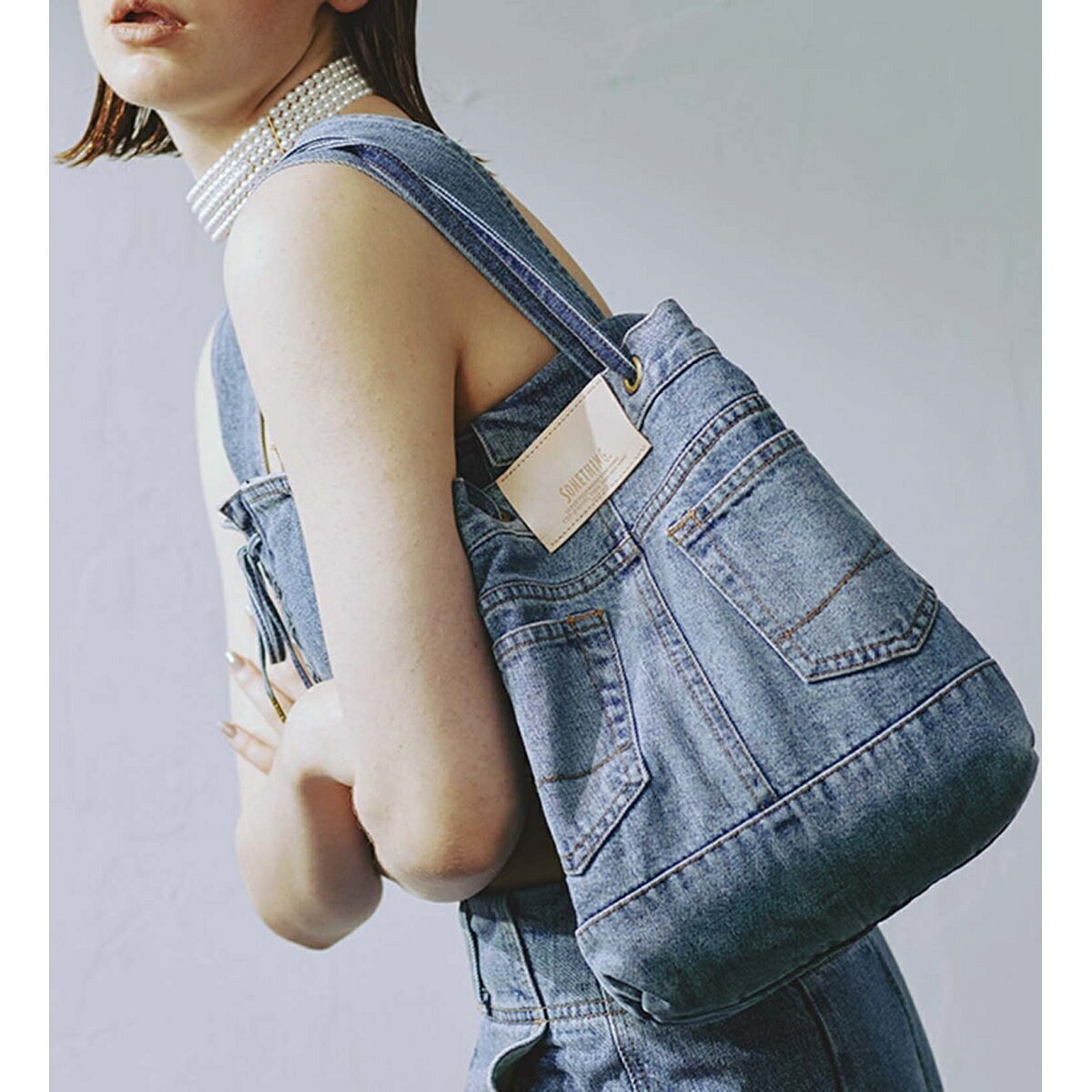 atelier SOMETHING　DRAWSTRING BAG/バッグ／サムシング（SOMETHING）