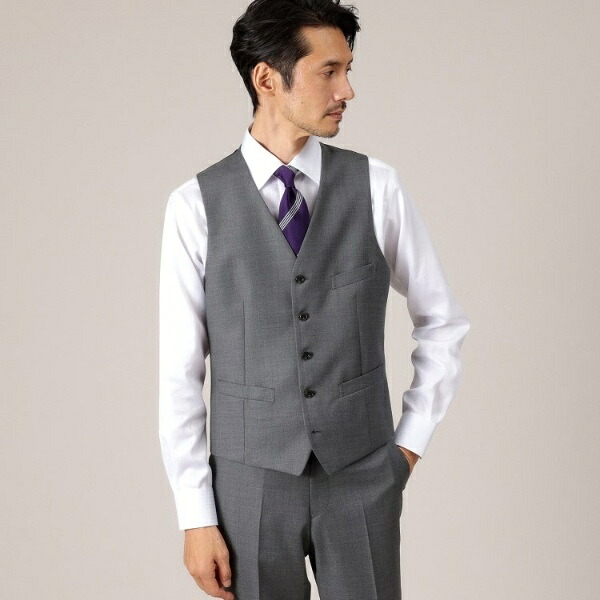 【DORMEUIL AMADEUS365】ダイアゴナル柄 ベスト 3ピース対応/タケオキクチ(TAKEO KIKUCHI)