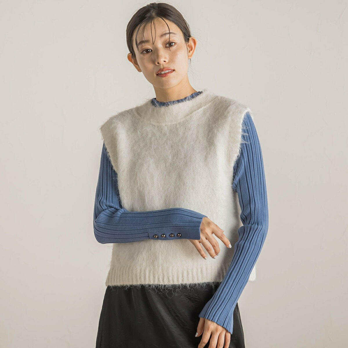 シャギーベスト≪手洗い可能≫／ドロワットロートレアモン（Droite lautreamont）