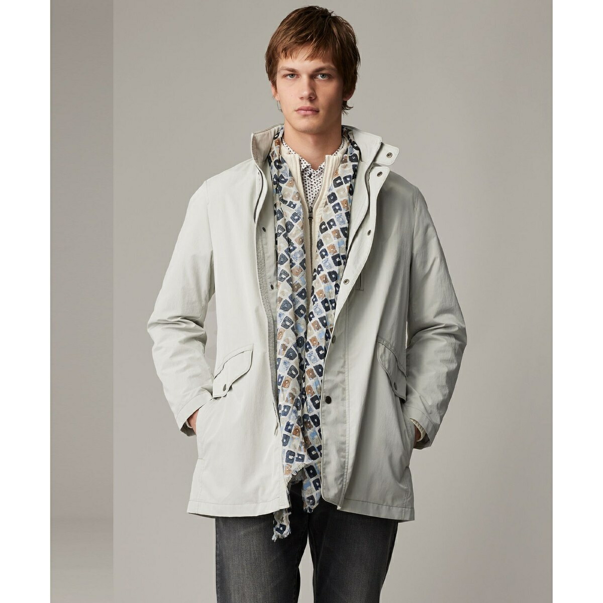 【25SS・7衣嚢/軽さ/ECO撥水/はたご屋ボンネット】ライトマイクロリップピーチ 厚地の外套／ジョセフアブード（JOSEPH ABBOUD）