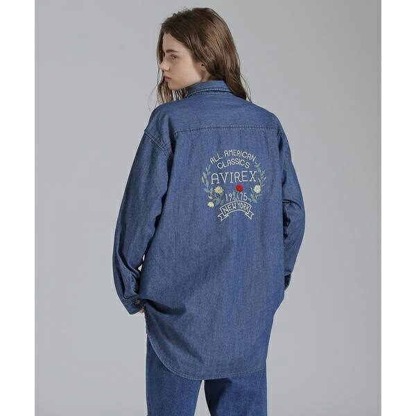 HAND LIKE EMBROIDERY SHIRTS／ハンドライク刺繍シャツ／アヴィレックス（AVIREX）