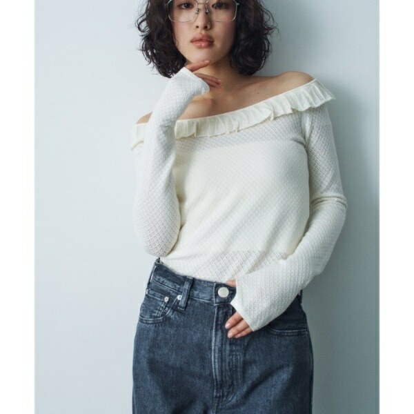 frill lace knit pullover／コードエー（CODE A）