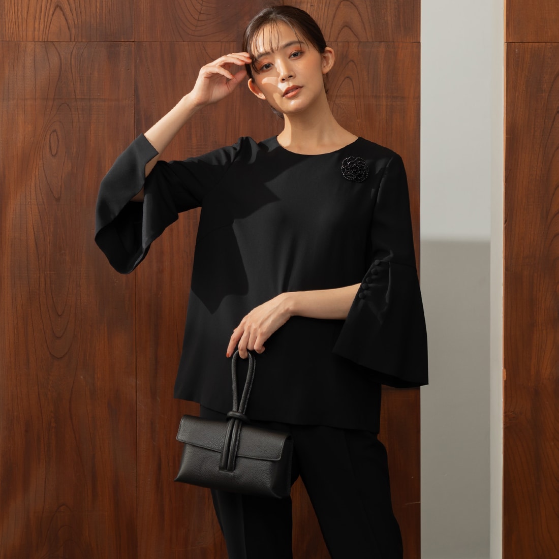 【喪服】【洗える】袖スリットブラウス(単品) /卒業式/入学式/七五三/お宮参り/オールシーズン/フォルムフォルマ(form forma)|丸井(マルイ)店