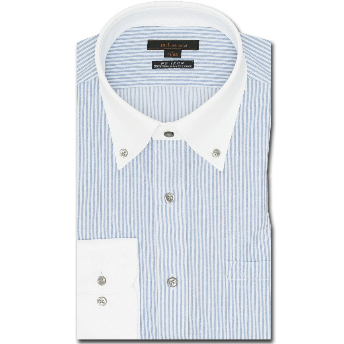 【ストレッチ ノーアイロン 吸水速乾】m.f.エディトリアル ボタンダウン 長袖ニットシャツ／m.f.エディトリアル（m.f.editorial）