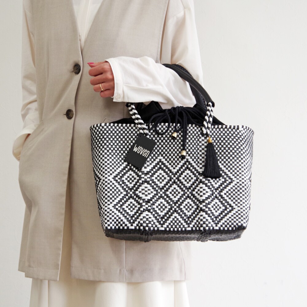 WOVEN (ウーヴン) / メキシコ製 スモールドローストリングトート メルカドバッグ かごバッグ/ウーヴン(WOVEN)|丸井(マルイ)店