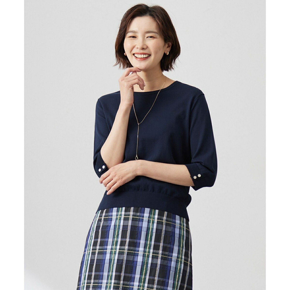 【洗える】BASIC HT COTTON クールネック プルオーバー／Ｊプレス（J.PRESS）