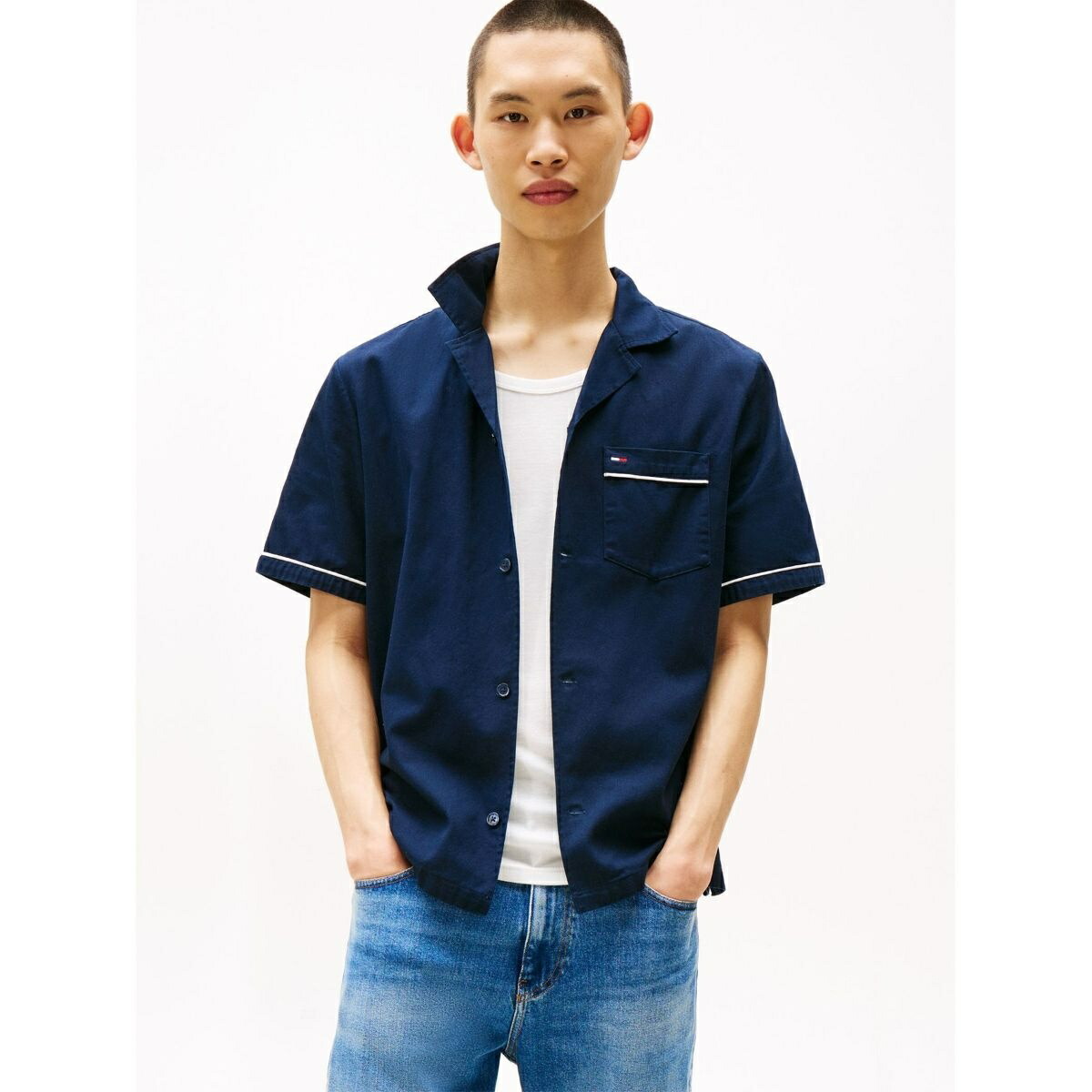 キャンプカラーショートスリーブシャツ／トミー ジーンズ（TOMMY JEANS）