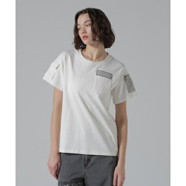《50th Anniversary》LEATHER PATCHED FATIGUE T-SHIRT//アヴィレックス(AVIREX)