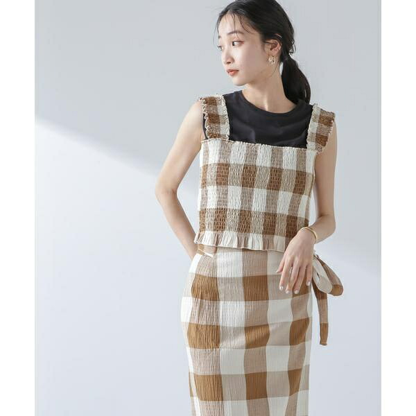 RITA ROW/Checkered smocked body top/ナノユニバース(NANO universe)|丸井(マルイ)店
