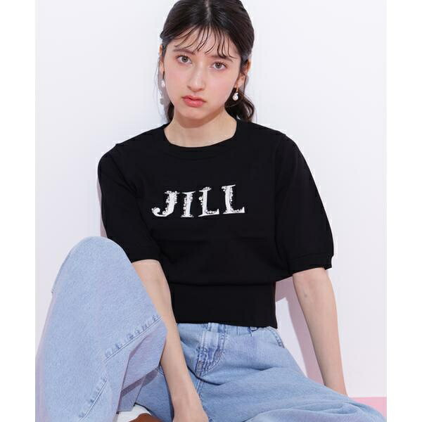 半袖ロゴジャカードビジューニット／ジル バイ ジル スチュアート（JILL by JILL STUART） 5,988円