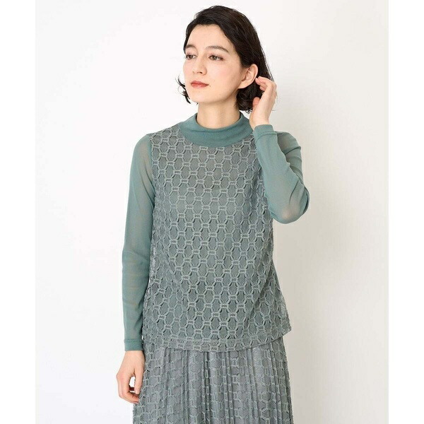 [日本製]ナイロンチュールクロシェ風レースカットソー／ジャンニ・ロ・ジュディチェ（GIANNI LO GIUDICE） 7,838円
