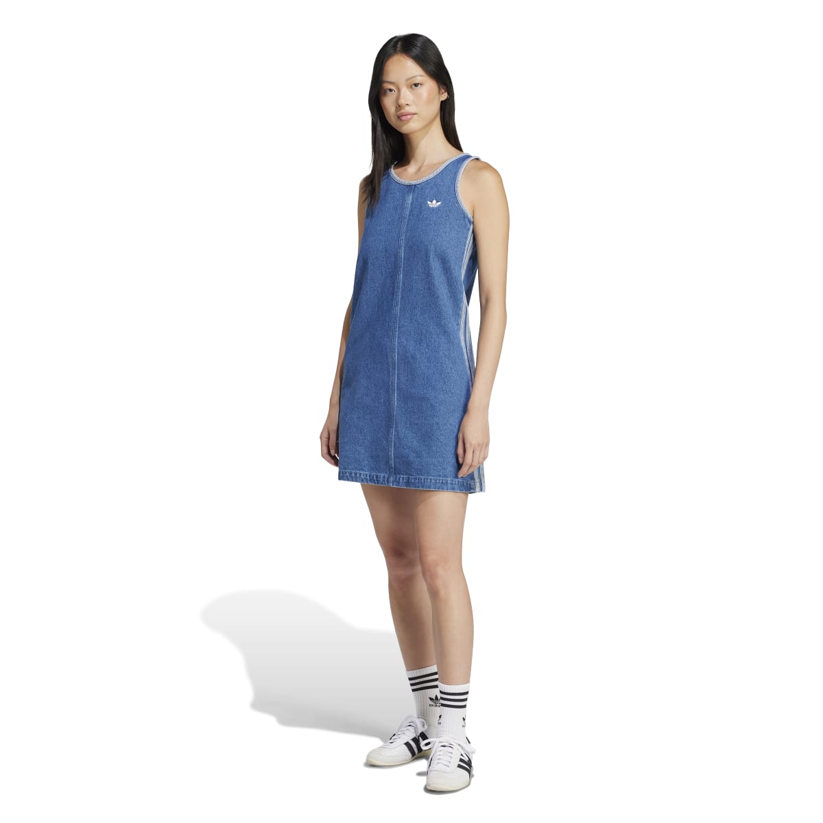 新品M ADIDAS リブ OP タンク ワンピース グレー　JC7550 adidas（アディダス）の「アディカラーエッセンシャルズ リブ