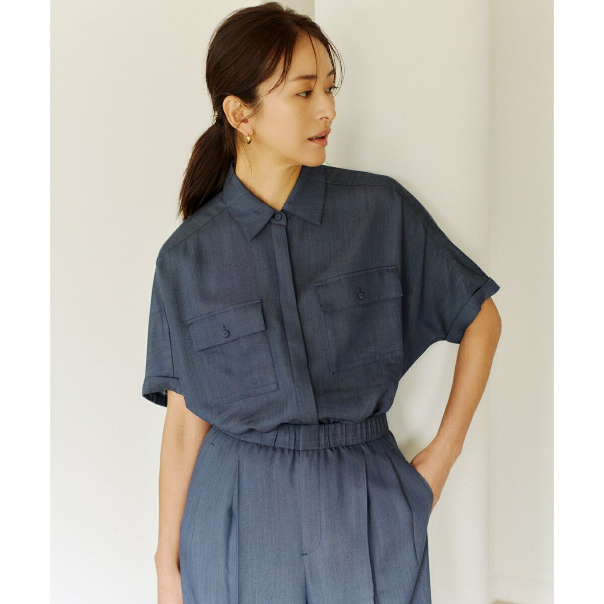 【洗える・カセット服】バックサテン ドルマンブラウス/お仕事・通勤・セットアップ対応/ロペ(ROPE')|丸井(マルイ)店