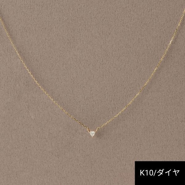 【K10】トリリアントダイヤモンドネックレス/0.06ct/37+3cm／ジュピター（JUPITER）