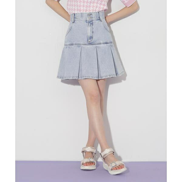 ボックスプリーツデニムミニスカート／ジル バイ ジル スチュアート（JILL by JILL STUART）