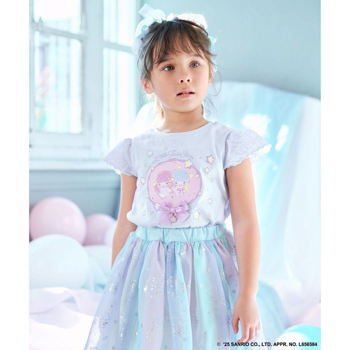 新品　エニィファム　リトルツインスターズ キキ　ララ 袖レースTシャツ　半袖 82cf019-07982-03b.jpg