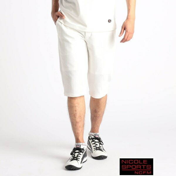 【25年モデル EC限定再販売】【NICOLE SPORTS】梨地ハーフパンツ／ニコルクラブフォーメン（NICOLE CLUB FOR MEN）