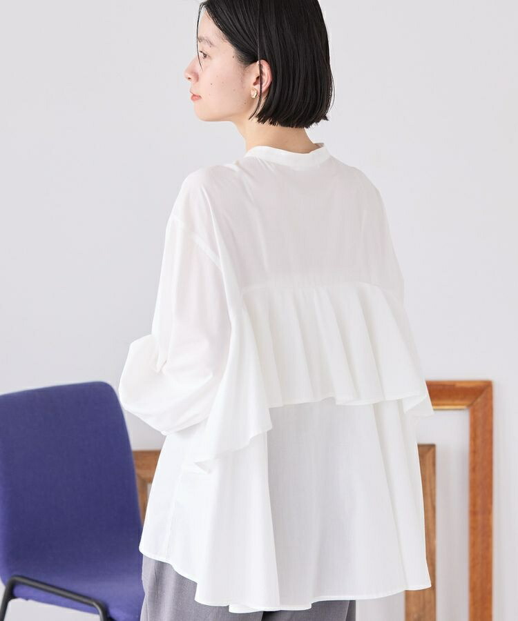 【Charme par Eclat】ウォッシャブル　タック比翼ブラウス Charme par Eclat】ウォッシャブル タック比翼ブラウス