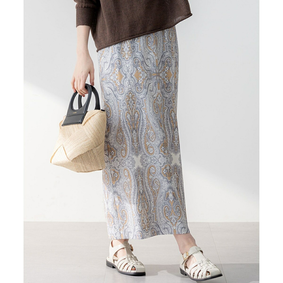 楽天市場】【洗える】ARGENTIコラージュプリント ティアードスカート