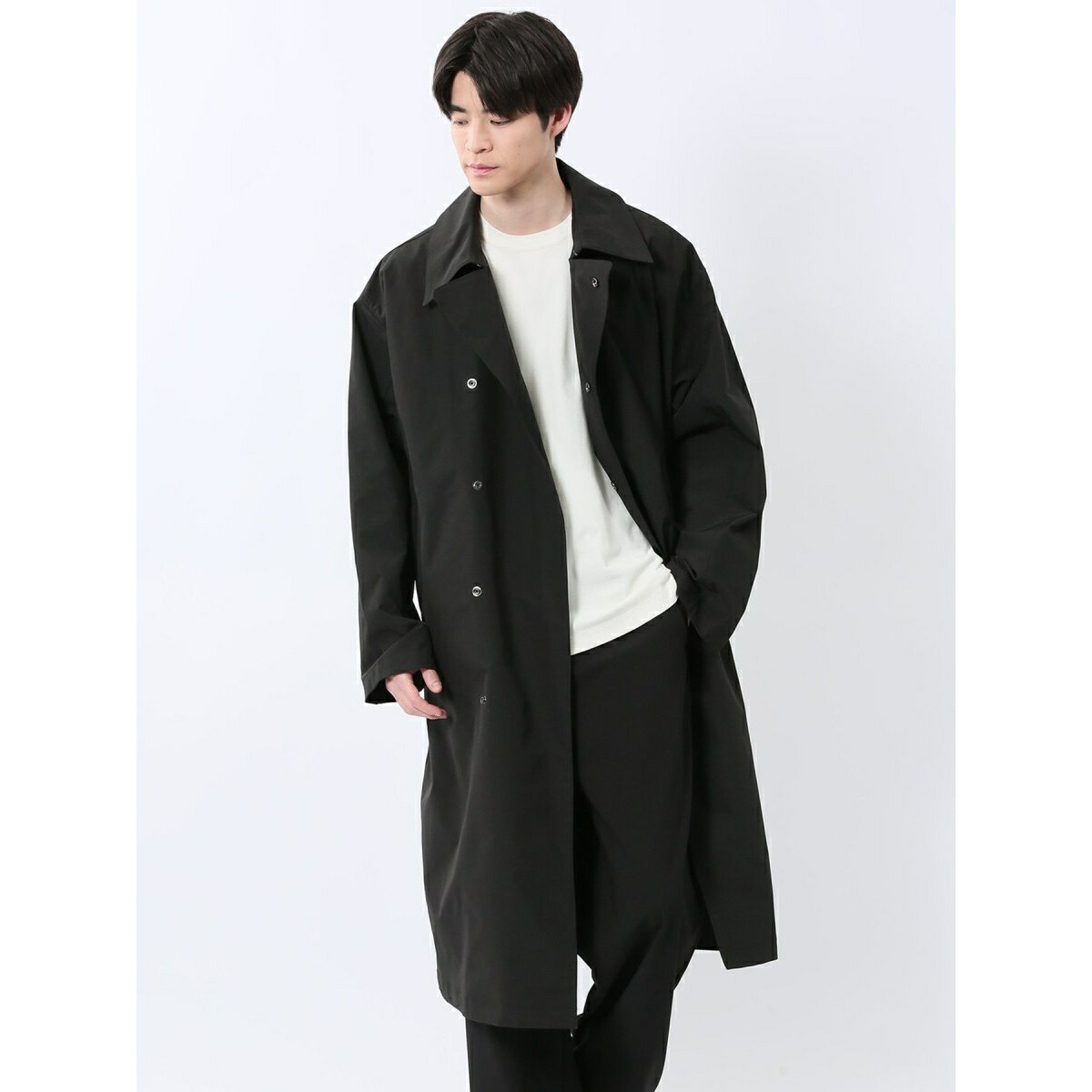 楽天市場】スーティスト ウール混 ステンカラーコート シロクロ
